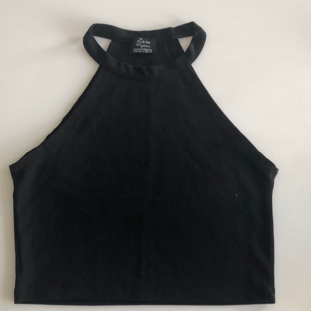Zara Black Cropped Tank
